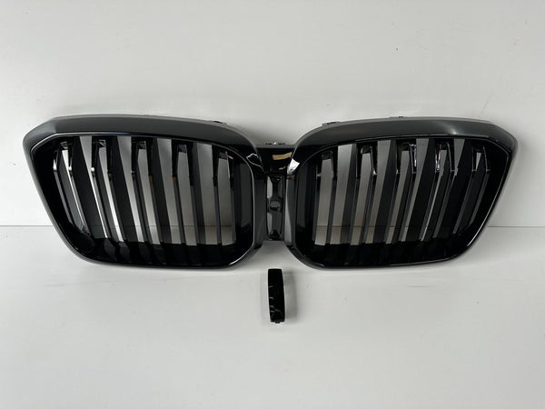 BMW X3 G01 X4 G02 GLOSS BLACK DOUBLE SLAT KIDNEY GRILLE LCI 2022-2025