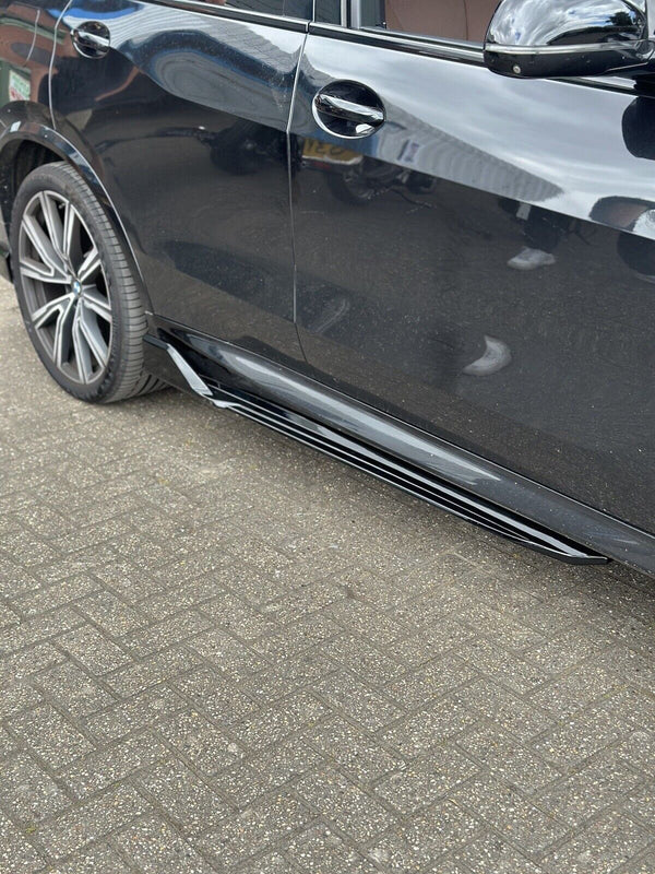 BMW X5 G05 GLOSS BLACK M PERFORMANCE SIDE SKIRTS EXTENSIONS