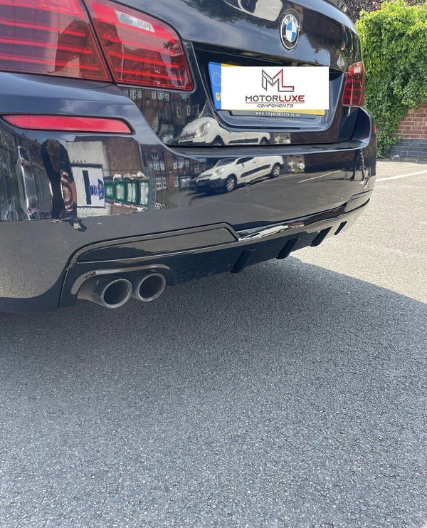 BMW 5 SERIES F10 F11 GLOSS BLACK REAR DIFFUSER M PERFORMANCE TWIN EXHAUST
