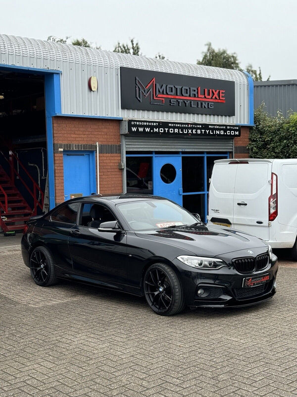 BMW 2 SERIES F22 F23 GLOSS BLACK BODY KIT SPLITTER SIDE SKIRTS DIFFUSER SPOILER