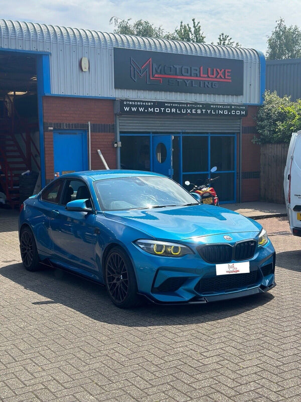 BMW M2 F87 GLOSS BLACK M PERFORMANCE KIT SPLITTER SKIRTS DIFFUSER SPOILER