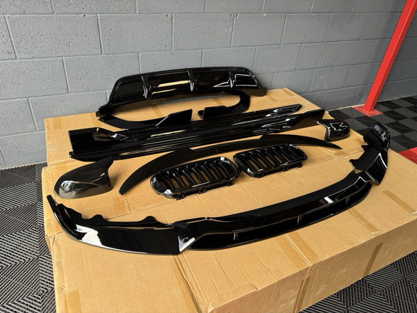 BMW X6 F16 GLOSS BLACK M PERFORMANCE KIT SPLITTER SKIRTS DIFFUSER SPOILER GRILLE