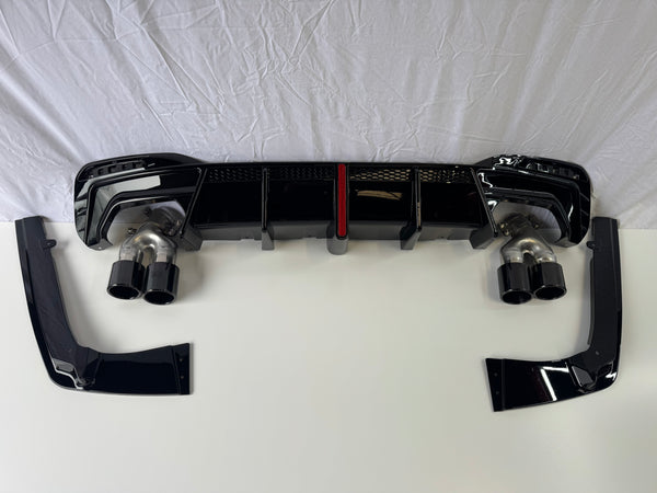 BMW 5 SERIES G30 G31 GLOSS BLACK DIFFUSER WITH F1 LIGHT & EXHAUST