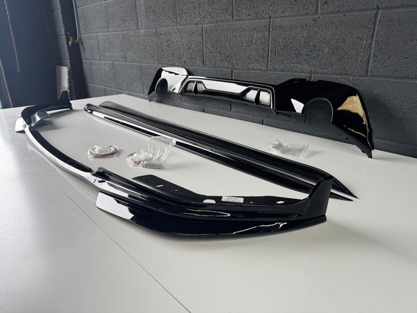 BMW 3 SERIES G20 G21 GLOSS BLACK M PERFORMANCE KIT SPLITTER SKIRTS DIFFUSER