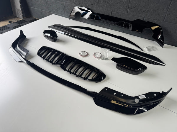 BMW 3 SERIES G20 GLOSS BLACK M PERFORMANCE KIT MP STYLE SPLITTER SKIRTS DIFFUSER