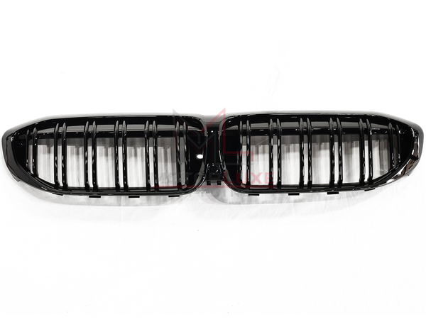 BMW 3 SERIES G20 G21 GLOSS BLACK DOUBLE SLAT GRILLE 2019-2022